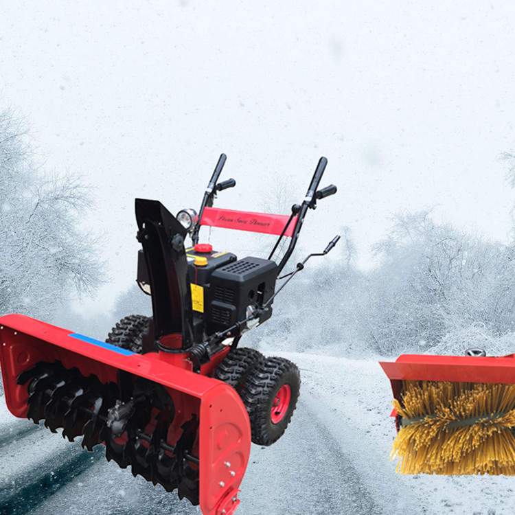 中旺二合一扫雪机 可扫抛的除雪车 手推式汽油扫雪机