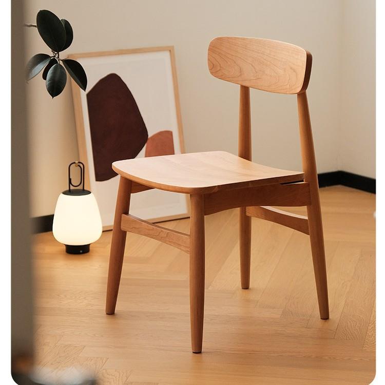 巴适椅子全实木书桌椅樱桃木家具日式原木家用靠背餐椅子现代简约