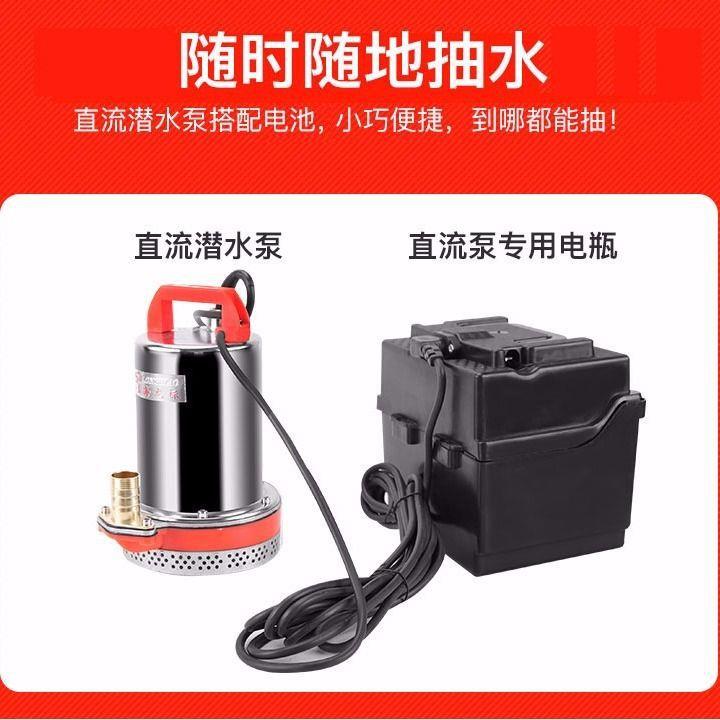 12V24V移动直流电源不锈钢潜水泵电瓶组合套餐农用浇菜灌溉抽水