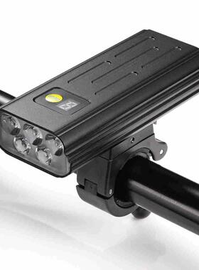 5灯LED自行车前灯USB充电户外防水骑行铝合金LED自行车灯W705手电