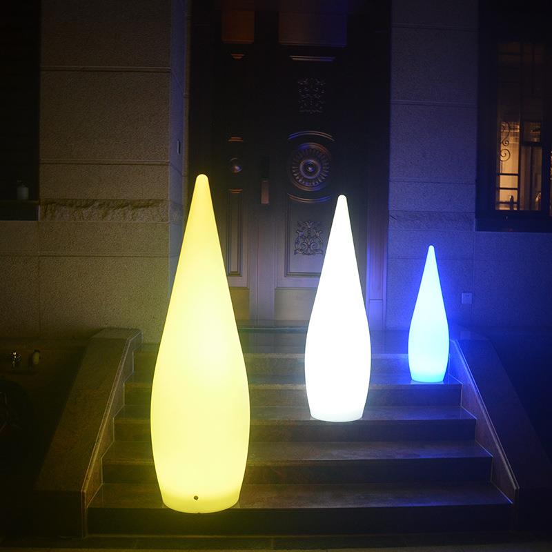 户外发光水滴灯太阳能庭院灯草坪景区落地灯轻奢立式婚礼柱形台灯