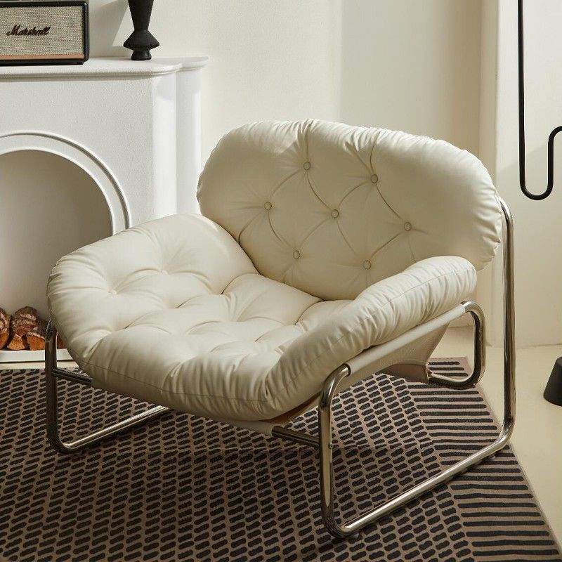 单人懒人沙发客厅家用轻奢设计师沙发椅奶油风休闲中古沙发椅