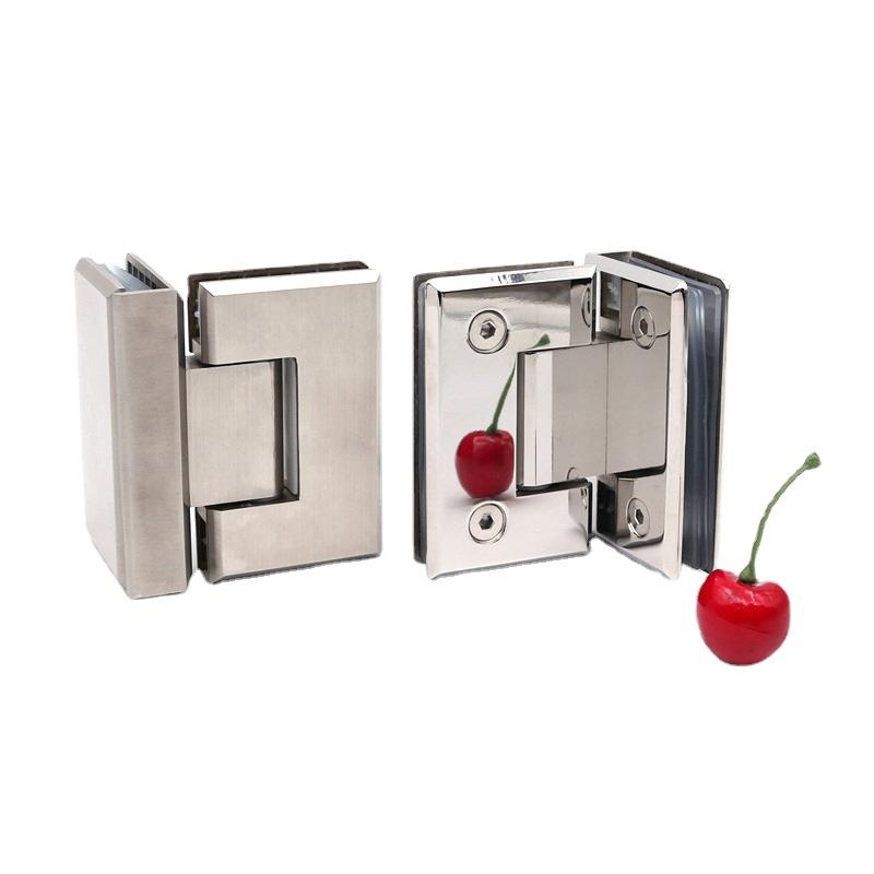 不锈钢全铸浴室夹90度双页90*55淋浴房合页玻璃五金无弹力门铰链