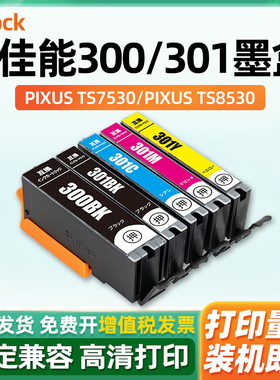 适用Canon佳能PIXUS TS7530墨盒TS8530 BCI-300PGBK BCI-301日本打印机墨盒大黑色墨盒彩色