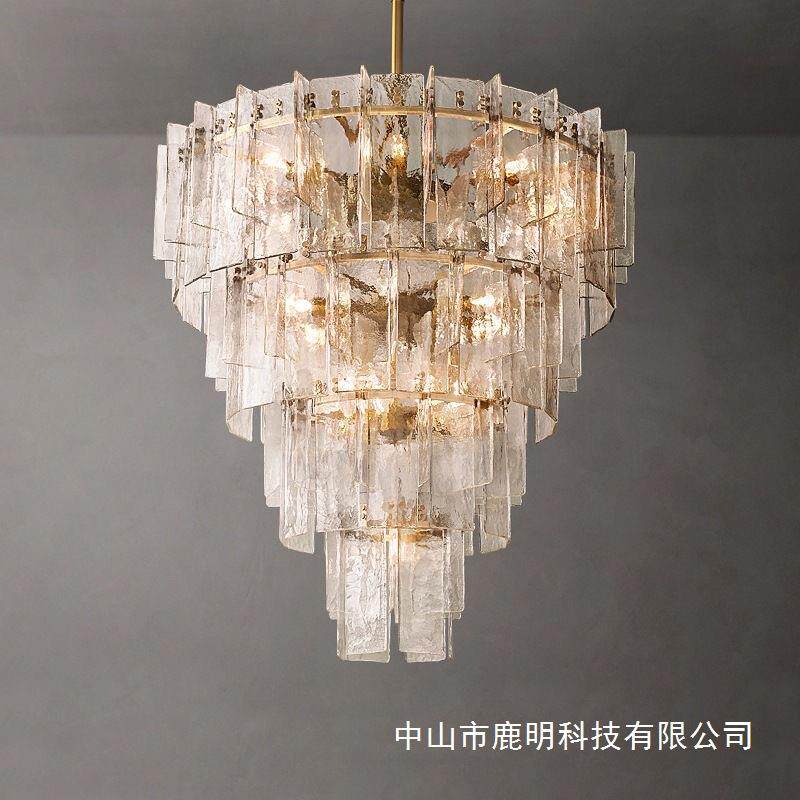 法式轻奢穆拉诺玻璃吊灯奢华别墅客厅主灯中古酒店餐厅大厅主灯具