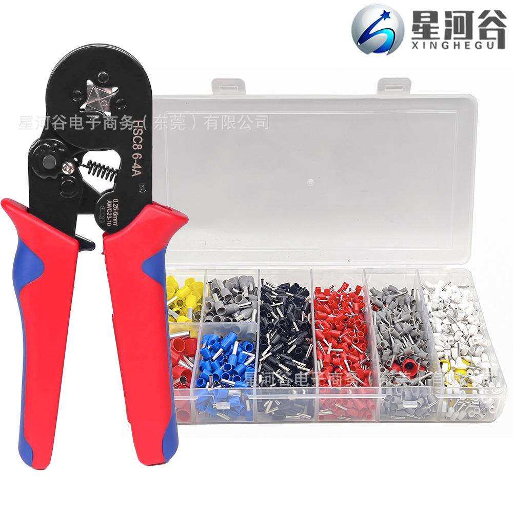 跨境 1501PCS 盒装 VE冷压管型预绝缘接线端子,带HCS8压线钳