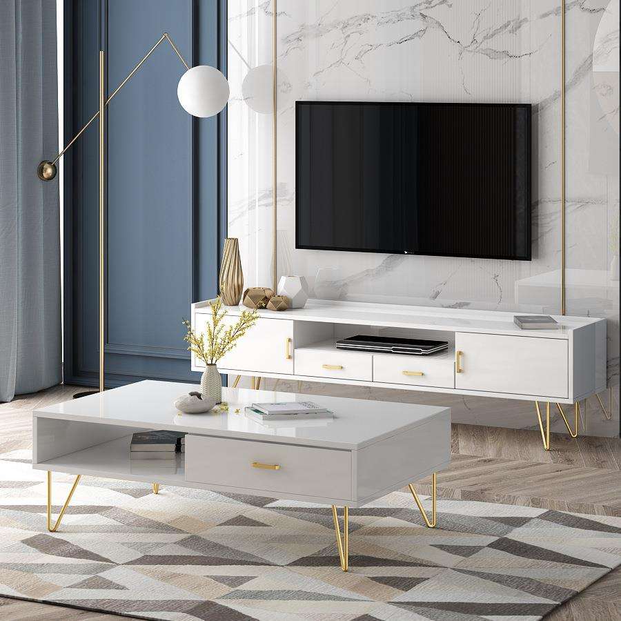 北欧轻奢小户型创意茶几 客厅电视柜茶几组合后现代简约时尚茶几