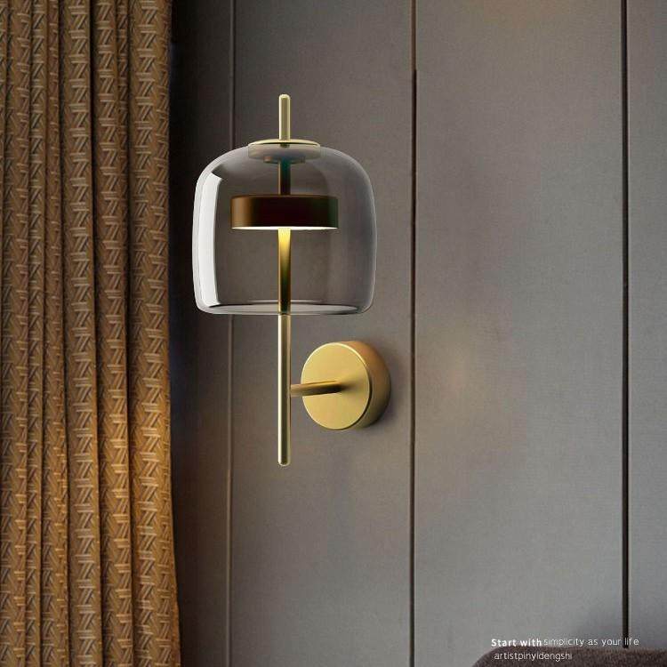 后现代轻奢创意简约玻璃书房卧室走廊过道北欧设计师壁灯家居吊灯