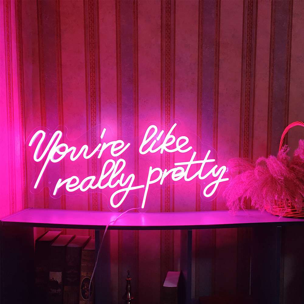 外贸跨境热销霓虹灯You're like really pretty英文字母装饰灯