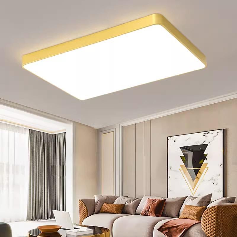 超薄金色LED客厅吸顶灯现代简约长方形客厅卧室餐厅阳台吸顶灯