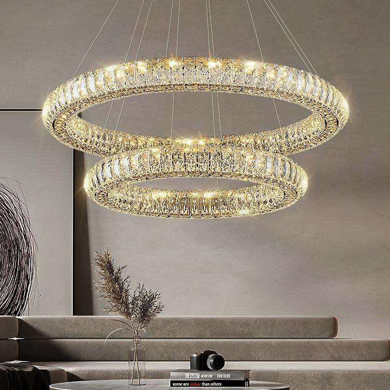 高端设计师客厅吊灯新款轻奢风三面水晶圆环吊灯大气奢华餐厅吊灯,农机/农具/农膜,其它农用工具,淘宝优惠券,粉丝福利购,淘宝优惠卷