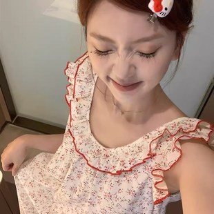 纯欲风睡衣连衣裙女款 甜美碎花吊带睡裙纯棉家居 夏季 u可外穿无袖