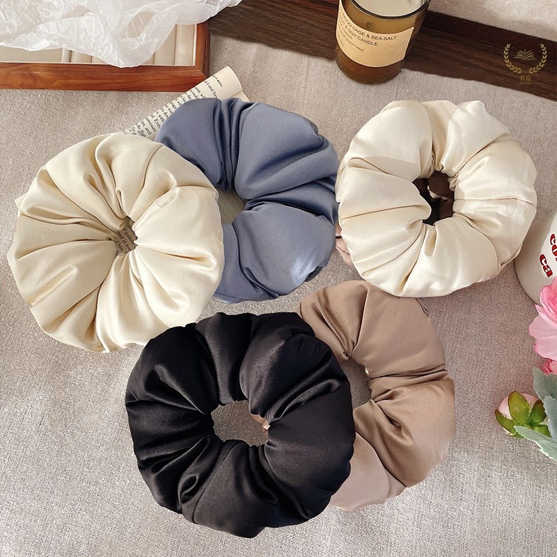 枕头大肠发圈kitsch加棉填充睡眠缎面真丝发圈女高级感丸子头头饰