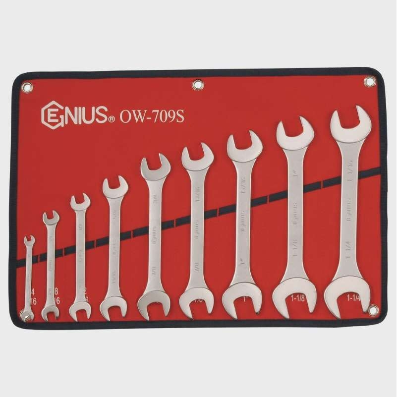 GENIUS天赋进口工具9件套英制双开口扳手组双头呆扳手组OW-709S