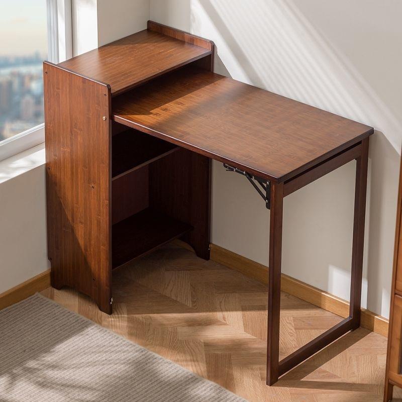 折叠书桌书柜一体家用小户型多功能电脑桌子工作台出租房简易餐桌