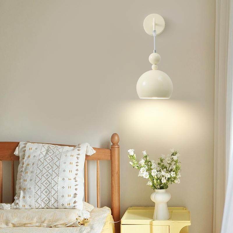 奶油风床头壁灯高级感儿童房壁灯客厅走廊过道墙灯北欧卧室小壁灯