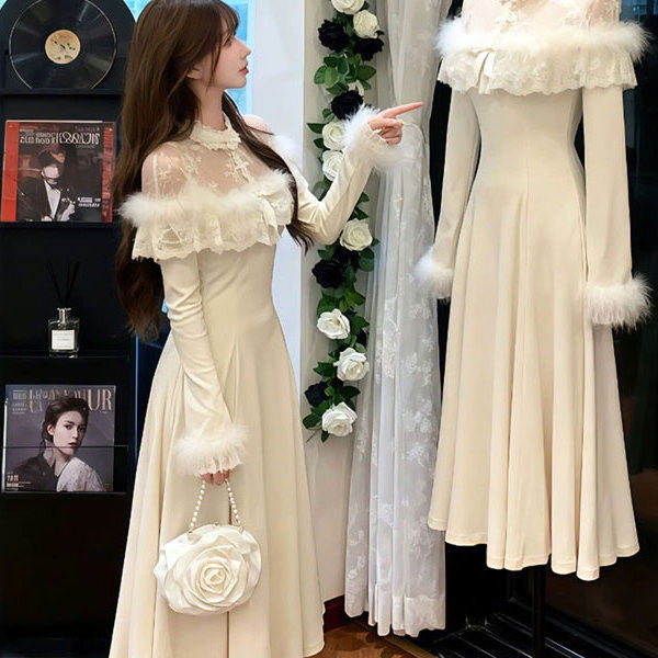 流行穿搭特别漂亮掐腰修身长裙