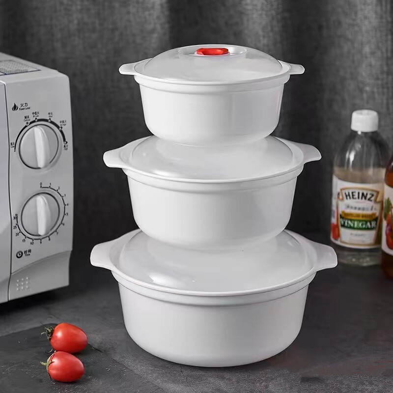 微波炉加热专用器皿热饭加厚饭盒蒸盒蒸笼盘家用塑料带盖子食品级