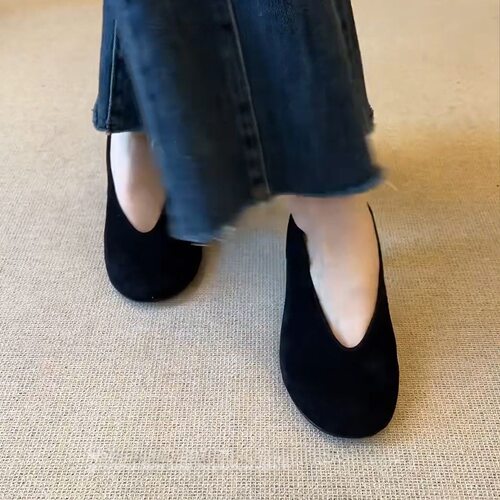奥特莱斯折扣店撤柜清仓小众款法式极简圆头高跟鞋女2026早春浅口