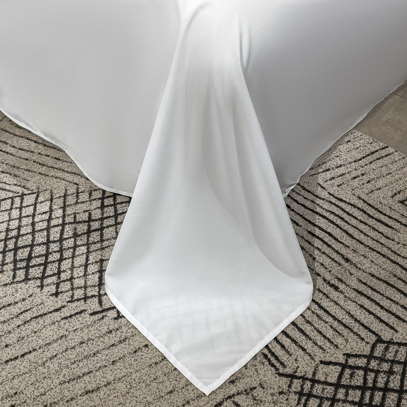 酒店床上用品四件套宾馆民宿风简约白色床单床笠三件套被褥一整套