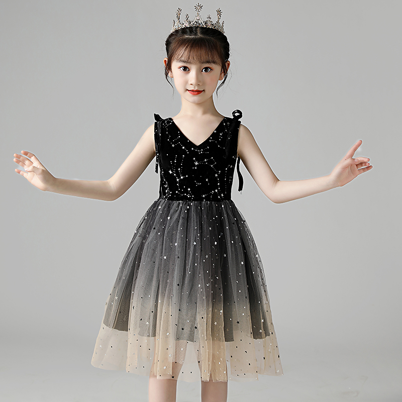 儿童高端礼服钢琴演奏演出服女孩小主持人走秀表演女童洋气公主裙