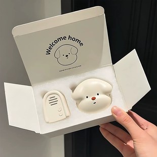 小狗门铃家用无线装饰门铃远距离感应分体式免布线手按响铃卡通