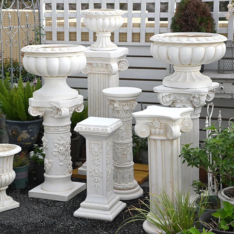 户外欧式罗马柱花盆落地摆件底座花园庭院子婚庆路引婚礼摄影道具