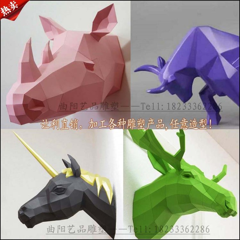 玻璃钢几何块面穿柱人雕塑抽象切面穿柱人物半身雕像墙面穿墙装饰