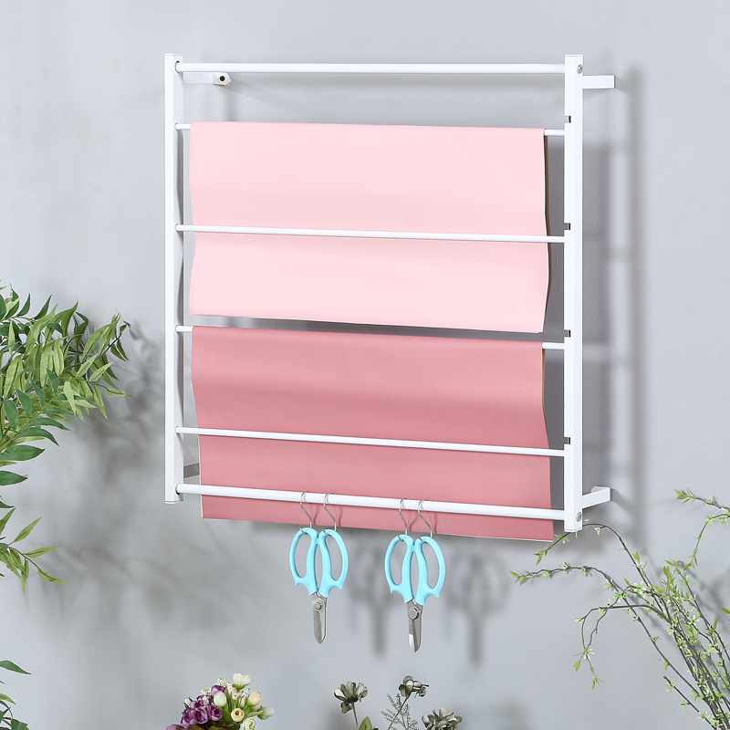 丝带架上墙缎带展示架卷轴收纳架花纸收纳架花店用品资材壁挂架子