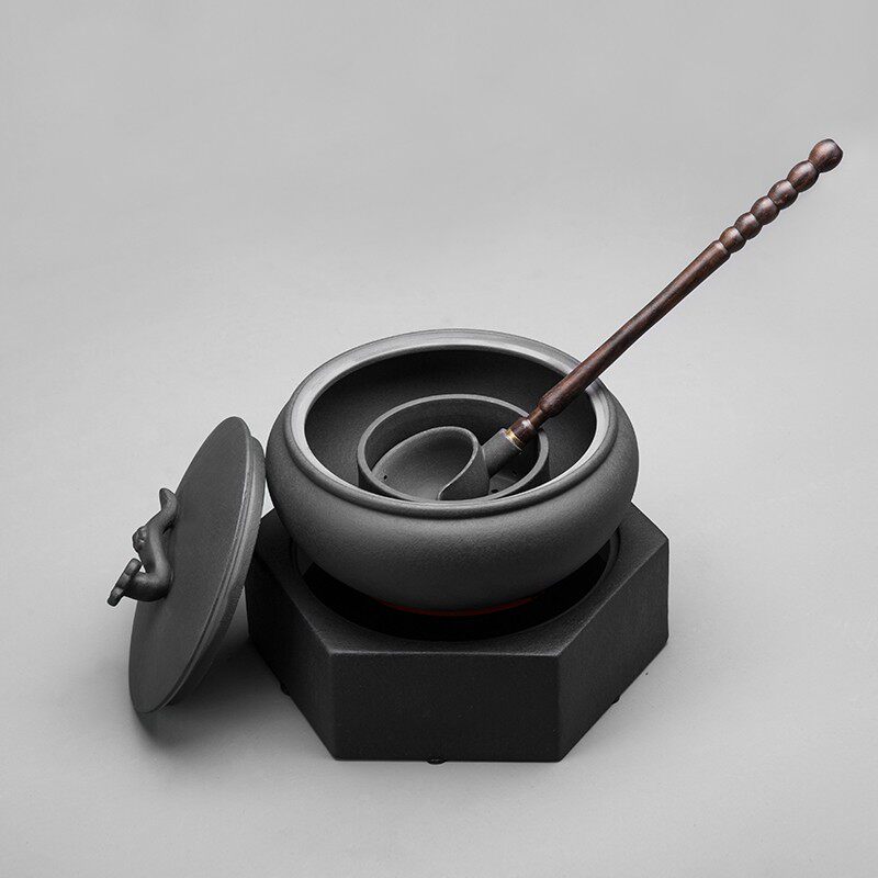 火山石古法煮茶器新中式煮茶壶电陶炉罐罐茶黑茶老白茶专用煮茶碗