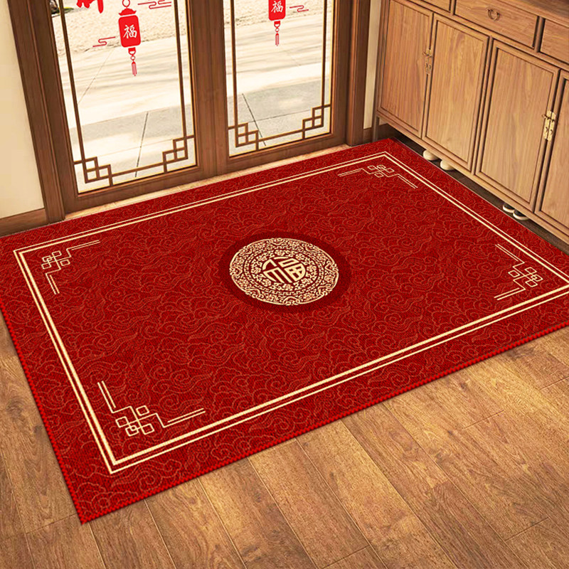 2024新年地毯福字高级感入户门地垫简约红门垫进门大门口玄关脚垫