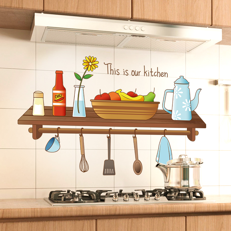 厨房家用透明防油烟墙贴壁纸耐高温加厚灶台瓷砖隔油防水自粘贴纸