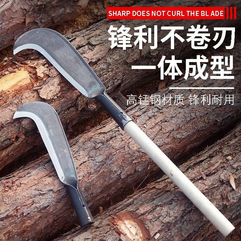 砍柴刀劈柴伐林木户外专用锰钢柴刀特殊钢弯刀高硬度开山砍树镰刀