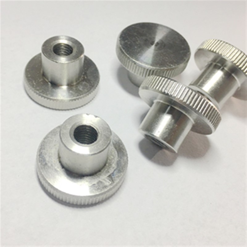 DIN466 304不锈钢高头滚花螺母手拧压花螺帽台阶大头罗母M3456M10