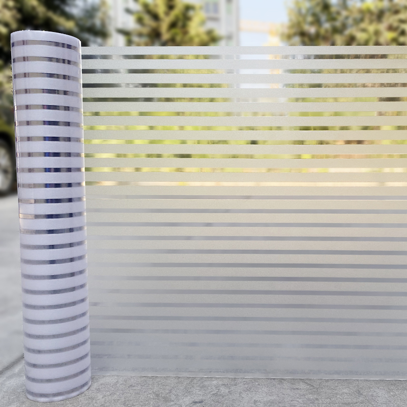 磨砂办公室玻璃贴膜半透明条纹推拉门防撞腰线防窥防走光窗户贴纸