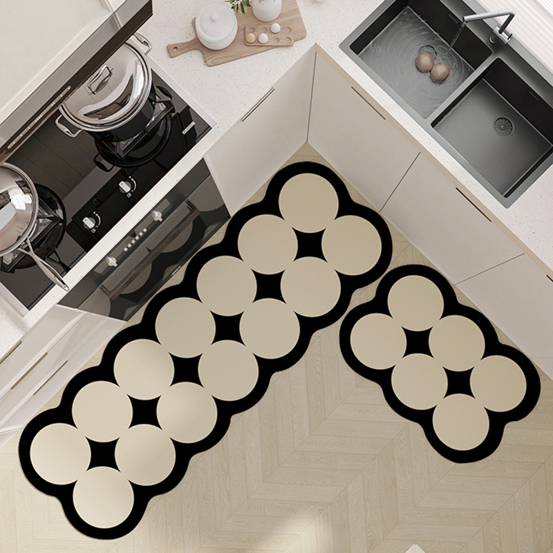 厨房地垫防滑防油可擦脚垫子硅藻泥厨房地垫l形吸水防脏简约地毯