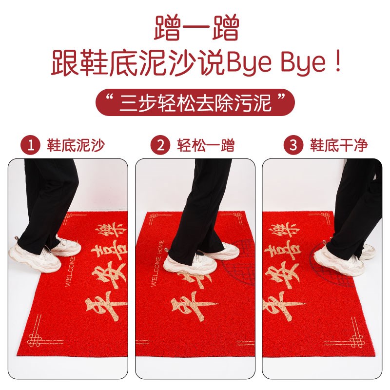 入户门地垫新房门口乔迁之喜脚垫家用门外防滑丝圈免打理进门地毯