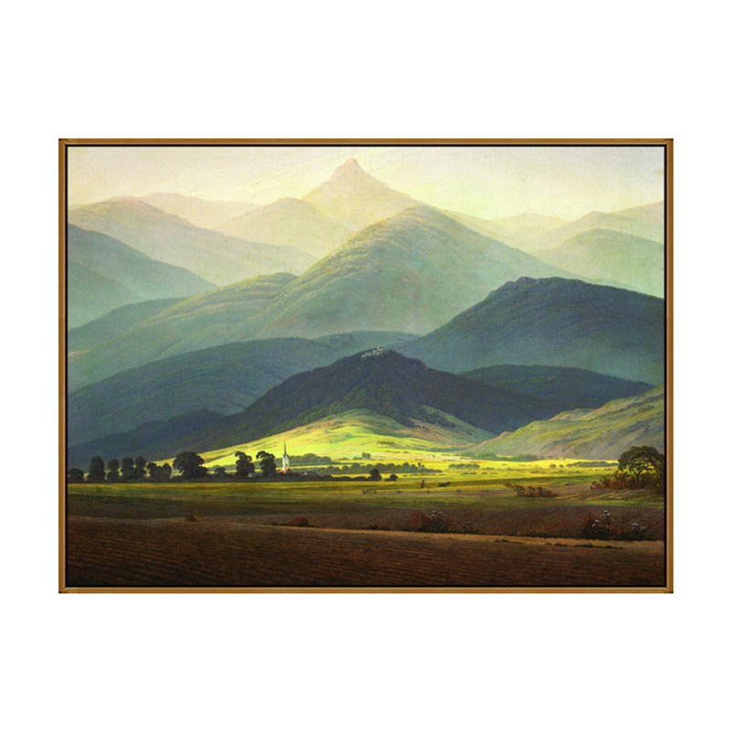 巨人山 弗里德里希 沙发背景墙装饰欧式客厅风景美式餐厅挂画玄关