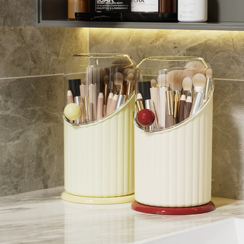 化妆刷收纳筒梳妆台防尘带盖收纳口红眼影化妆品置物架桌面笔筒桶