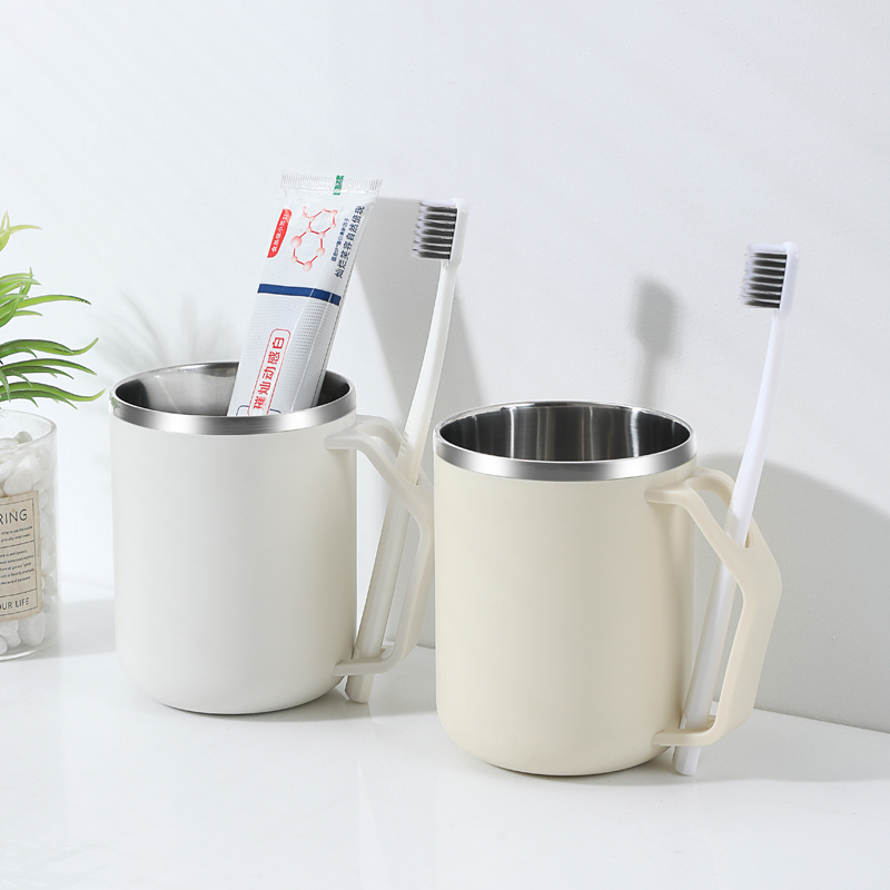 简约漱口杯防发霉牙刷杯子304不锈钢家用情侣高颜值宿舍洗漱水杯