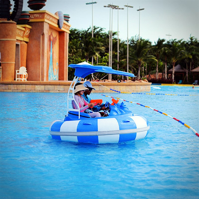 新款公园水上玻璃钢碰碰船 小孩卡通激光碰撞船YCT-013