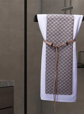 样板间卫生间摆件淋浴房配饰摆设浴巾绑带扣组合套装卫浴店装饰品