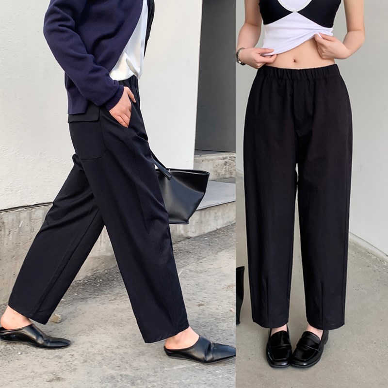 桐桐佳春季新款九分女士直筒裤宽松B显瘦休闲西装裤哈伦裤nv88063