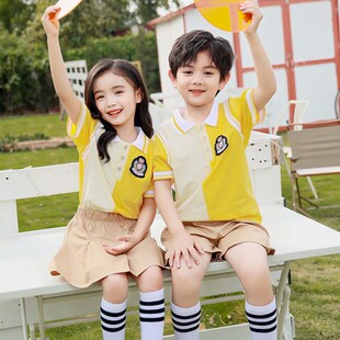 英伦学院风校服套装 老师男L女童毕业班服幼儿园园 小学生夏w装 新款