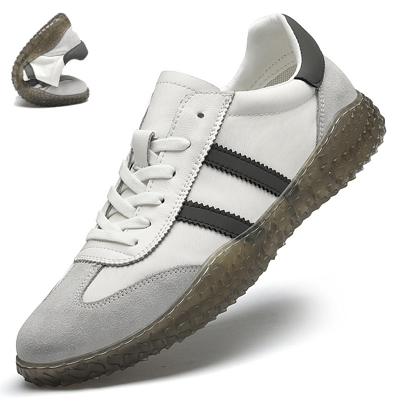 德训鞋男夏季透气真皮板鞋男士轻便软底休闲小白鞋小码男鞋36 37