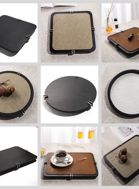 现代简约创意托盘装饰盘收纳盘样板间桌面茶几餐厅软装饰品工艺品