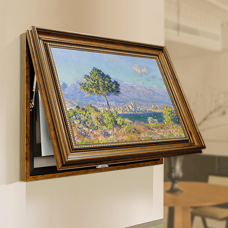 电表箱装饰画美式复古挂t画配电箱遮挡壁画法式怀旧免打孔入户墙