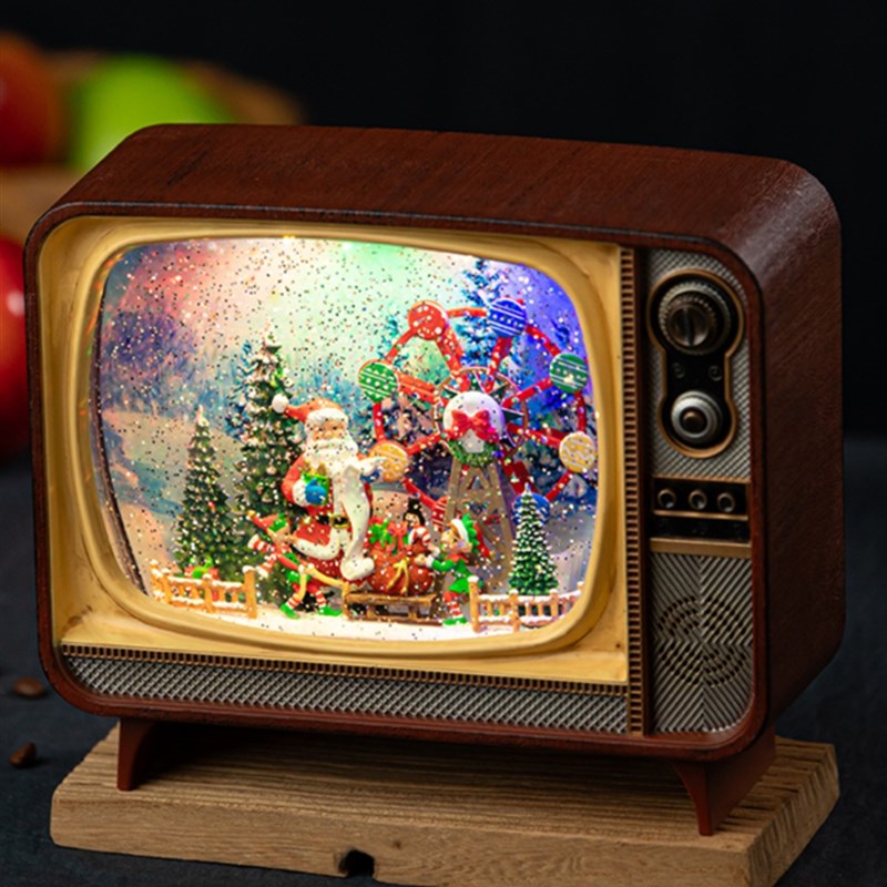 大气冬梦剧场电视水晶球家庭桌面装饰圣诞生日礼物夜灯