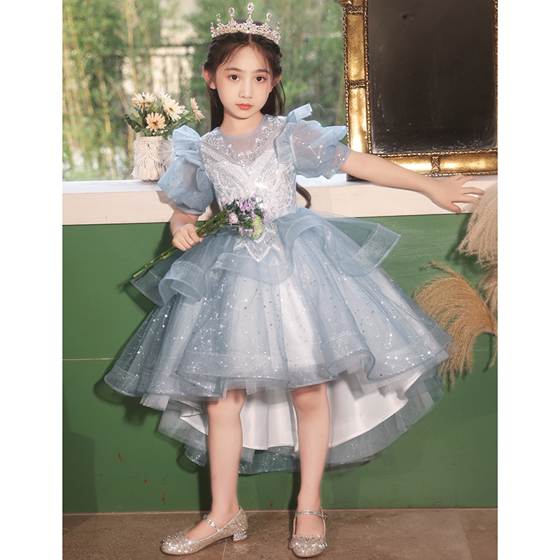 高级感女b童礼服花童婚礼小女孩生日公主I蓬蓬裙童模走秀幼儿主持