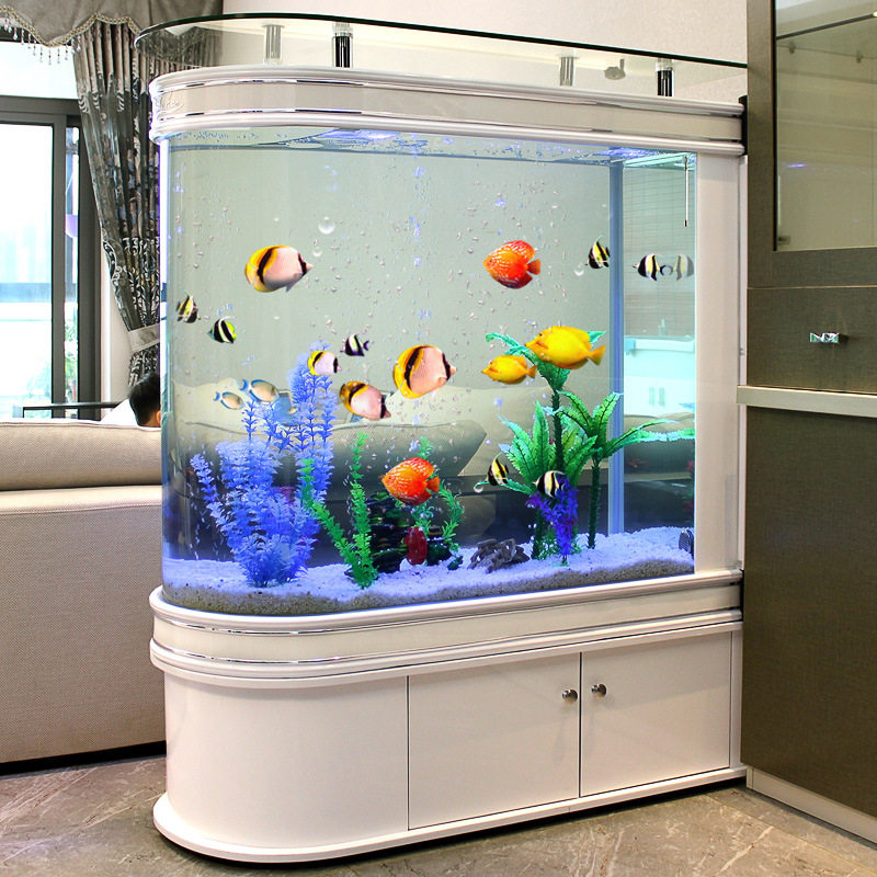 子弹头生态观赏金鱼缸水族箱中型大型超白玻璃缸 厂家包邮